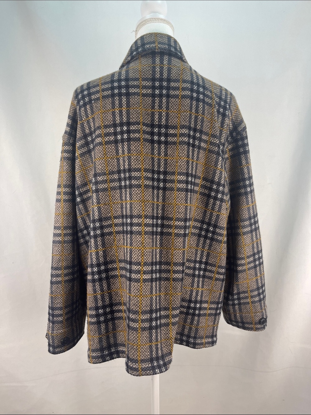 Liverpool Los Angeles Plaid Shacket Jacket Tan Black L EUC - Picture 4 of 6